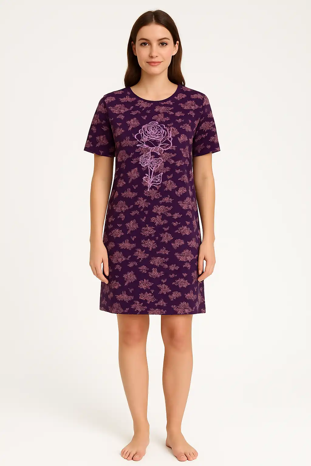 Tenderness dames nachthemd korte mouw - Lila flower Tenderness dames nachthemd korte mouw - Lila flower