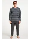 Paul Hopkins pyjama heren lange mouw - Grijs gestreept