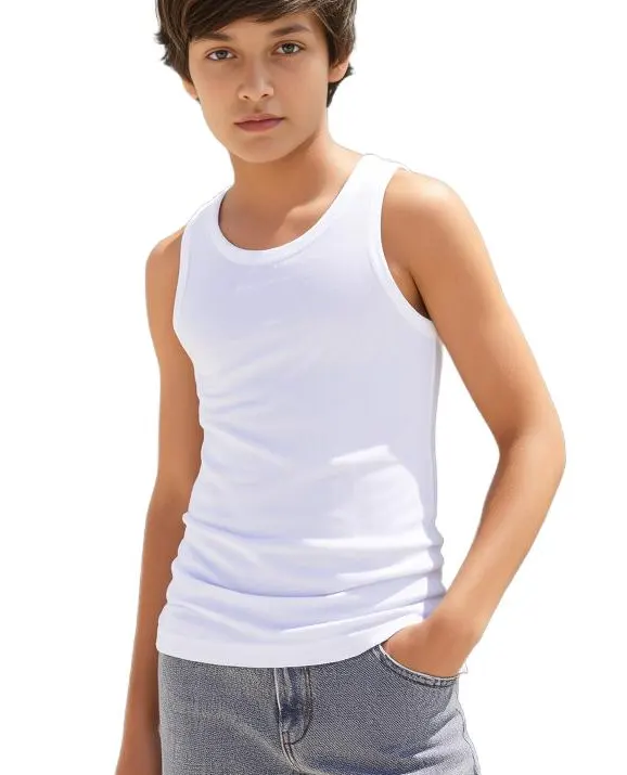 Beeren Comfort Feeling katoen jongens hemd - Kinder onderhemd - Jongens singlet katoen - 164 - Wit