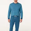 M.E.Q. Heren pyjama lange mouwen katoen - Spring blue