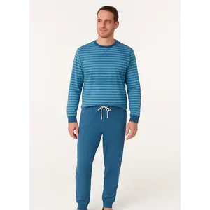 M.E.Q. Heren pyjama lange mouwen katoen - Spring blue M.E.Q. Heren pyjama lange mouwen katoen - Spring blue