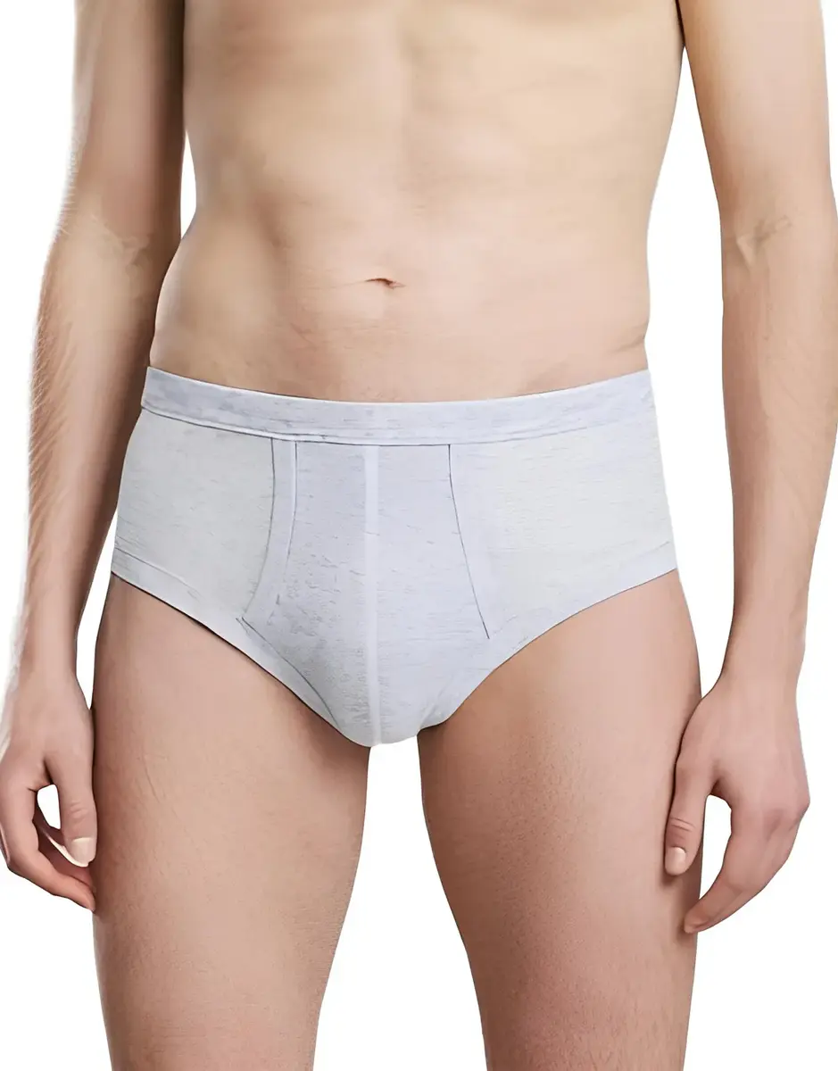Beeren 2-pak heren slips met gulp - M500 grijsmellee - Heren onderbroek met sluiting - Klassiek beeren ondergoed heren