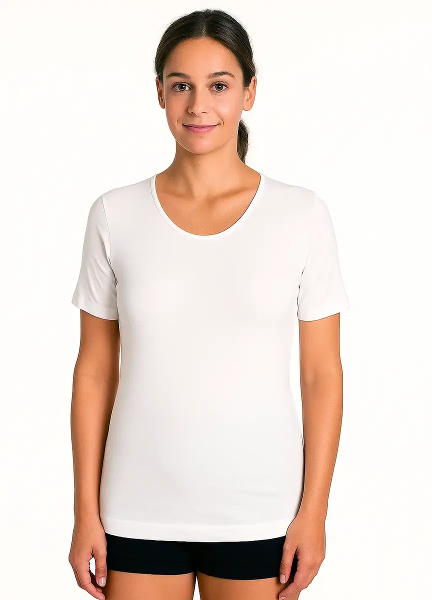 HL-tricot dames T-shirt korte mouw Timeless - 100% katoenen vrouwen ondershirt - Naadloos