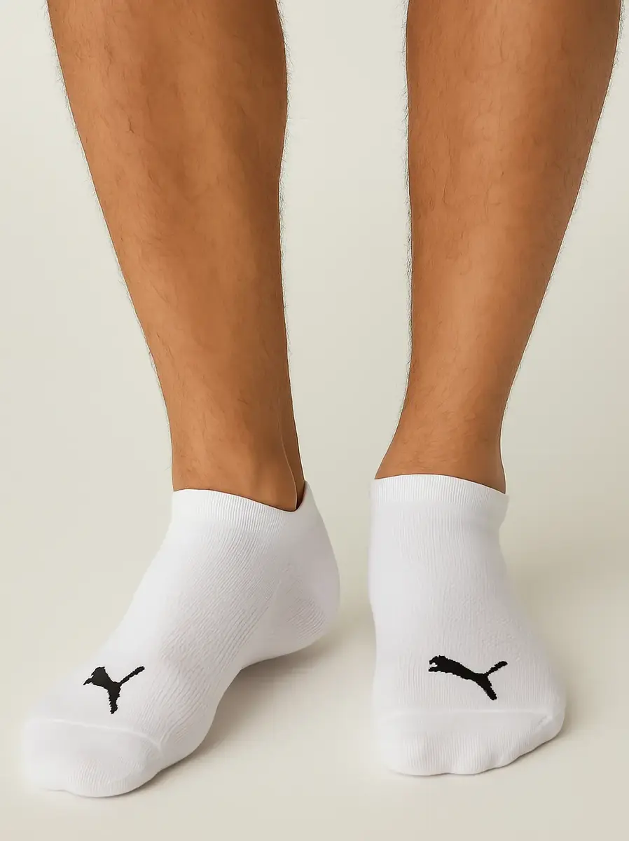 Puma 3-Paar Sneaker sokken met zachte badstof zool - Ademend mesh gedeelte - Elastisch katoen- Wit - Zwart - Grijs Puma 3-Paar Sneaker sokken met zachte badstof zool - Ademend mesh gedeelte - Elastisch katoen- Wit - Zwart - Grijs