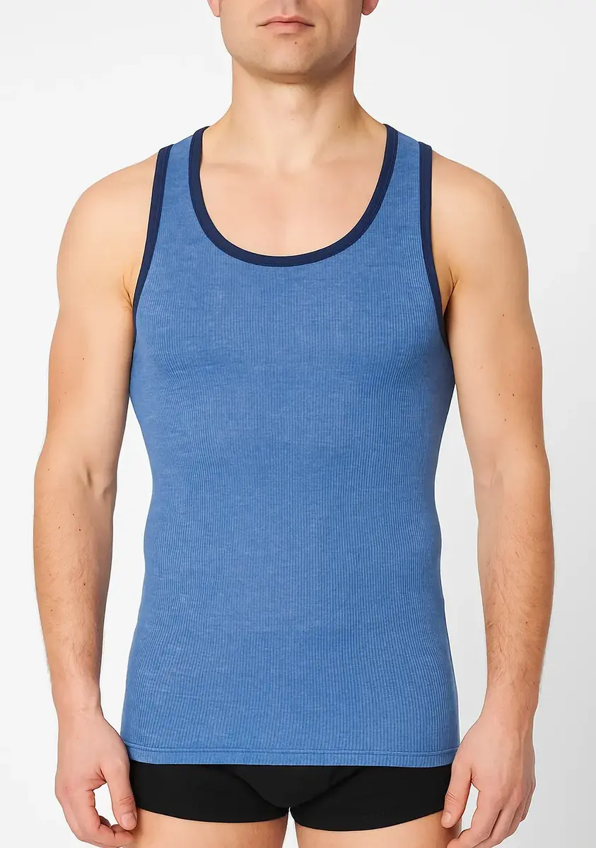 Beeren heren hemd blauwe streep, M2000