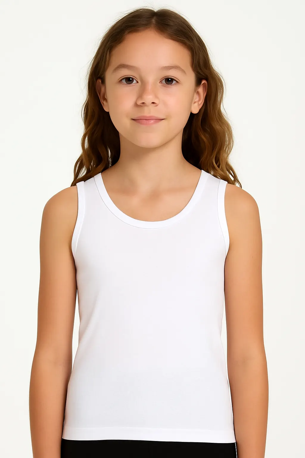 Beeren Comfort katoen meisjes hemdje brede band - Meisjes singlet katoen - 104 - Wit