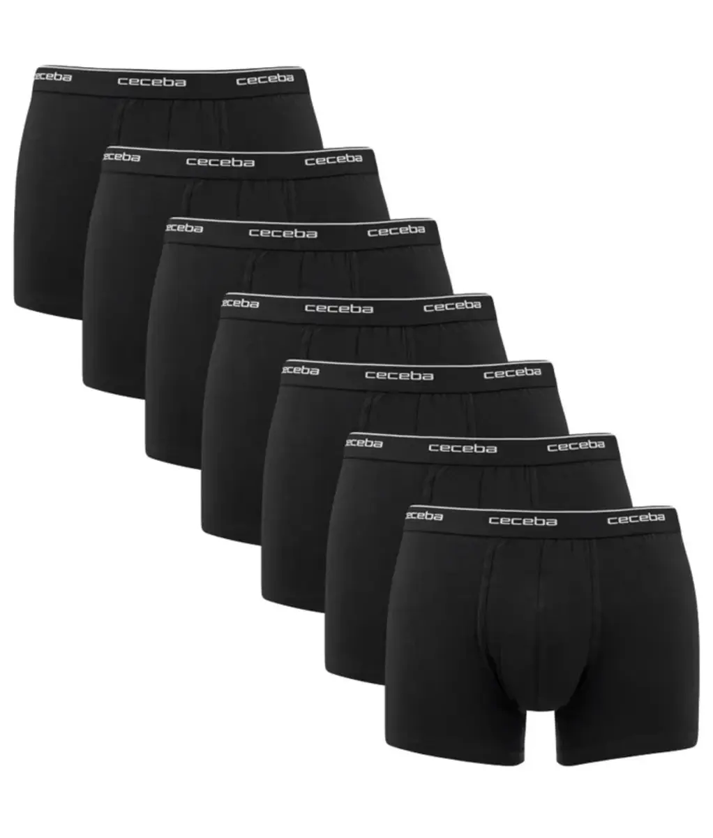 Ceceba 7-pak heren boxershorts Katoen - Lange pijp - Zwarte multipack heren onderbroeken Ceceba 7-pak heren boxershorts Katoen - Lange pijp - Zwarte multipack heren onderbroeken