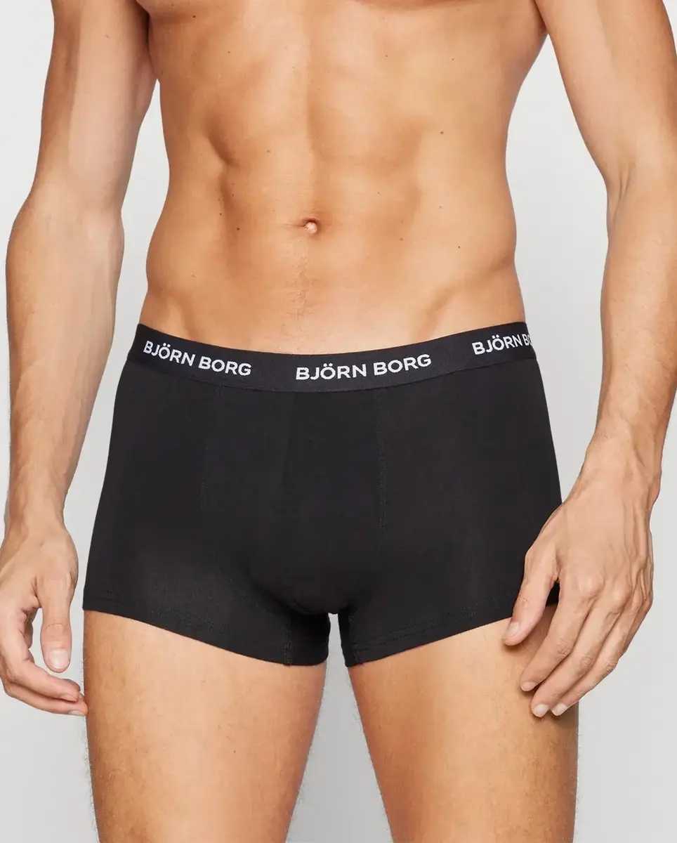 Bjorn Borg Cotton Stretch Trunk - 3 pack heren boxershort korte pijpjes - Zwart