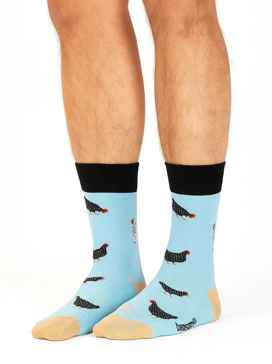 Benyson Sokken Kippen- Organisch katoen 1- Paar - Vrolijke katoenen sokken met leuke en grappige print - Dames - Heren