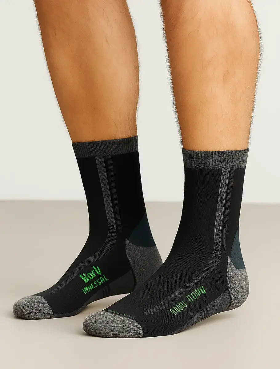 Boru Bamboo werk sokken met stevige zool - Zwarte Stevige bamboe sokken - Anti zweet