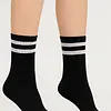 Pieces dames sokken 1-pack - Strepen - onesize - Dames sportsokken wit en zwart