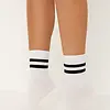 Pieces dames sokken 1-pack - Strepen - onesize - Dames sportsokken wit en zwart