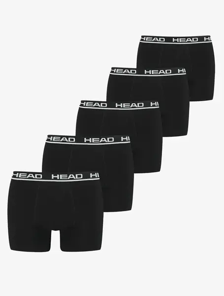 Head  5-pak Heren Boxershorts - Zwart - Multipack heren onderbroeken katoen Head  5-pak Heren Boxershorts - Zwart - Multipack heren onderbroeken katoen
