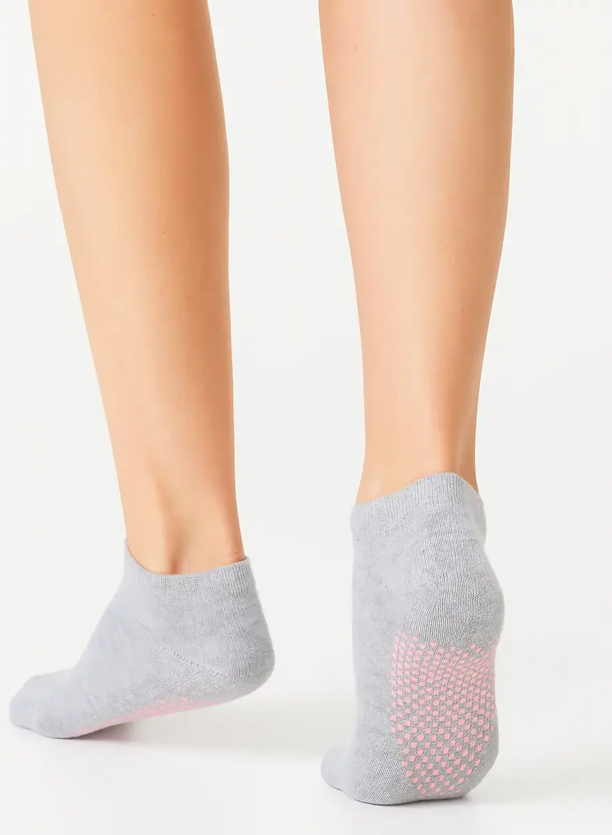 Basset Dames Yoga sok - Antislip Sneaker sokken - Pilates grip sokken katoen