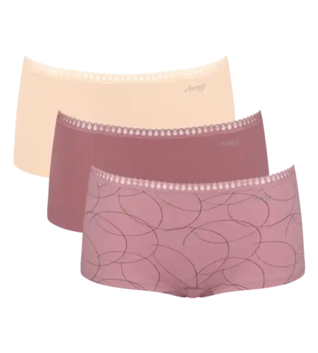 Sloggi 3-pack Crush Go dames boxershorts - Biologisch Katoenen dames onderbroeken - Multipack vrouwen ondergoed