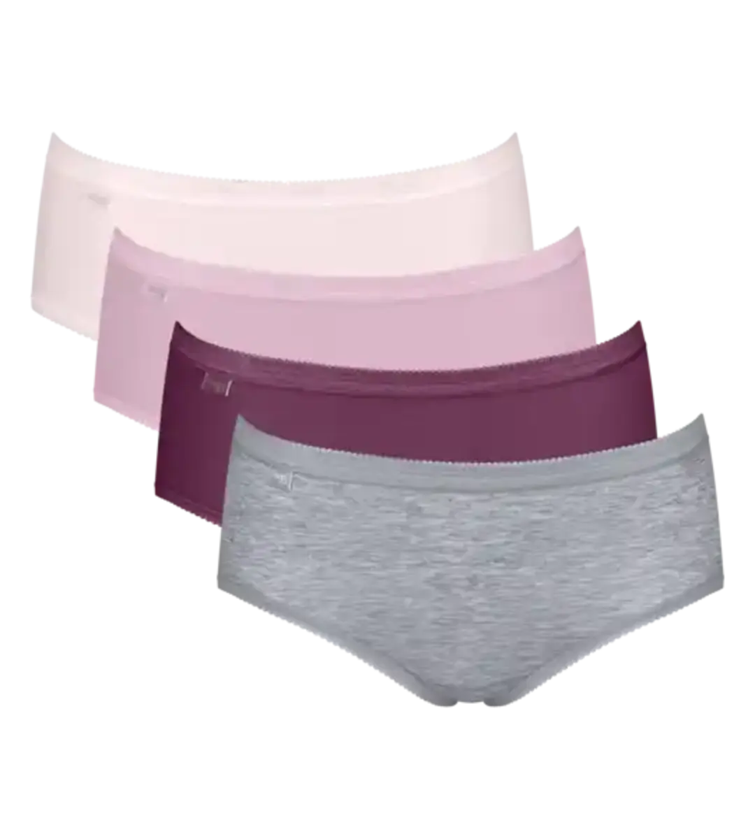 Sloggi 4-pack dames Basic Midi slips - Pink combi