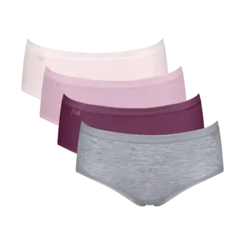 Sloggi 4-pack dames Basic Midi slips - Pink combi Sloggi 4-pack dames Basic Midi slips - Pink combi