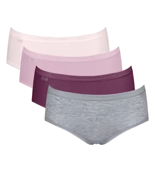 Sloggi 4-pack dames Basic Midi slips - Pink combi