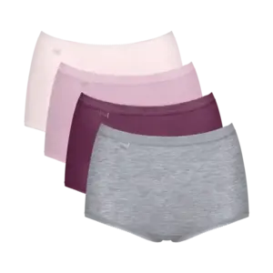 Sloggi 4-pack dames Basic Maxi slips - Pink combi Sloggi 4-pack dames Basic Maxi slips - Pink combi