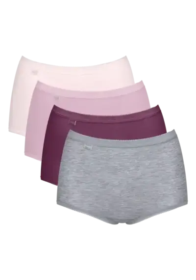 Sloggi 4-pack dames Basic Maxi slips - Pink combi Sloggi 4-pack dames Basic Maxi slips - Pink combi