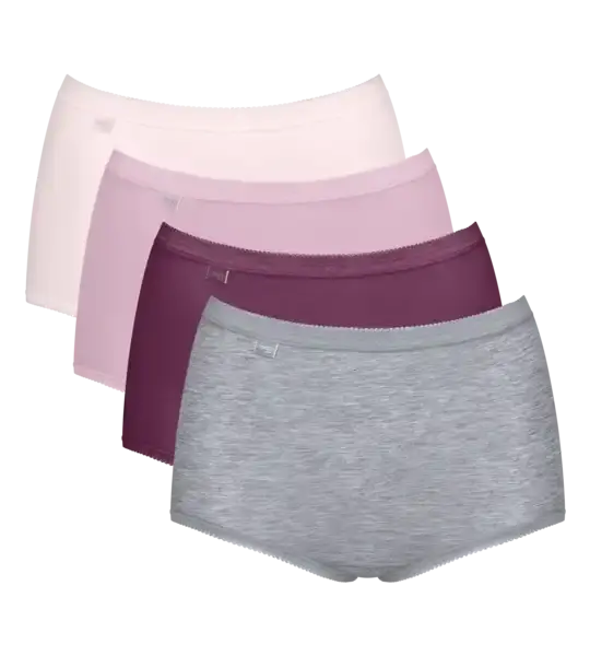 Sloggi 4-pack dames Basic Maxi slips - Pink combi