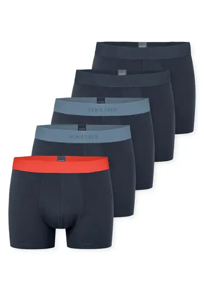 Schiesser 5-pack heren boxershort 95/5 -  Darkblue Schiesser 5-pack heren boxershort 95/5 -  Darkblue