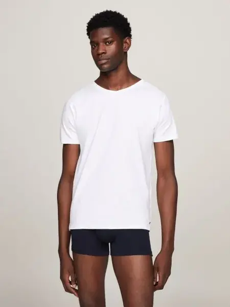 Tommy Hilfiger 3-pak Heren Katoenen T-Shirt V-hals  - Basic ondershirts korte mouw - Ronde hals - Copy Tommy Hilfiger 3-pak Heren Katoenen T-Shirt V-hals  - Basic ondershirts korte mouw - Ronde hals - Copy
