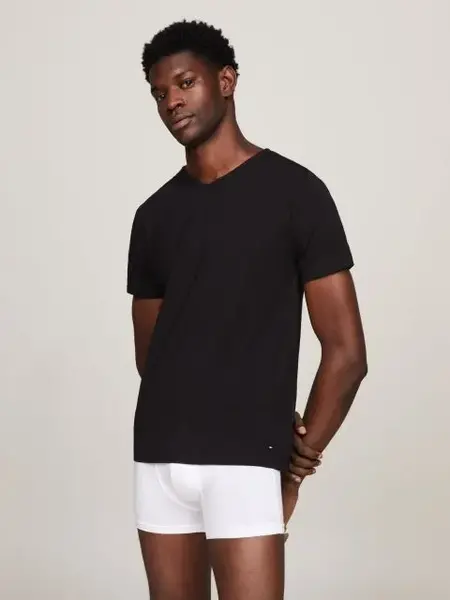 Tommy Hilfiger 3-pak Heren Katoenen T-Shirt V-hals  - Basic ondershirts korte mouw - Ronde hals - Copy Tommy Hilfiger 3-pak Heren Katoenen T-Shirt V-hals  - Basic ondershirts korte mouw - Ronde hals - Copy