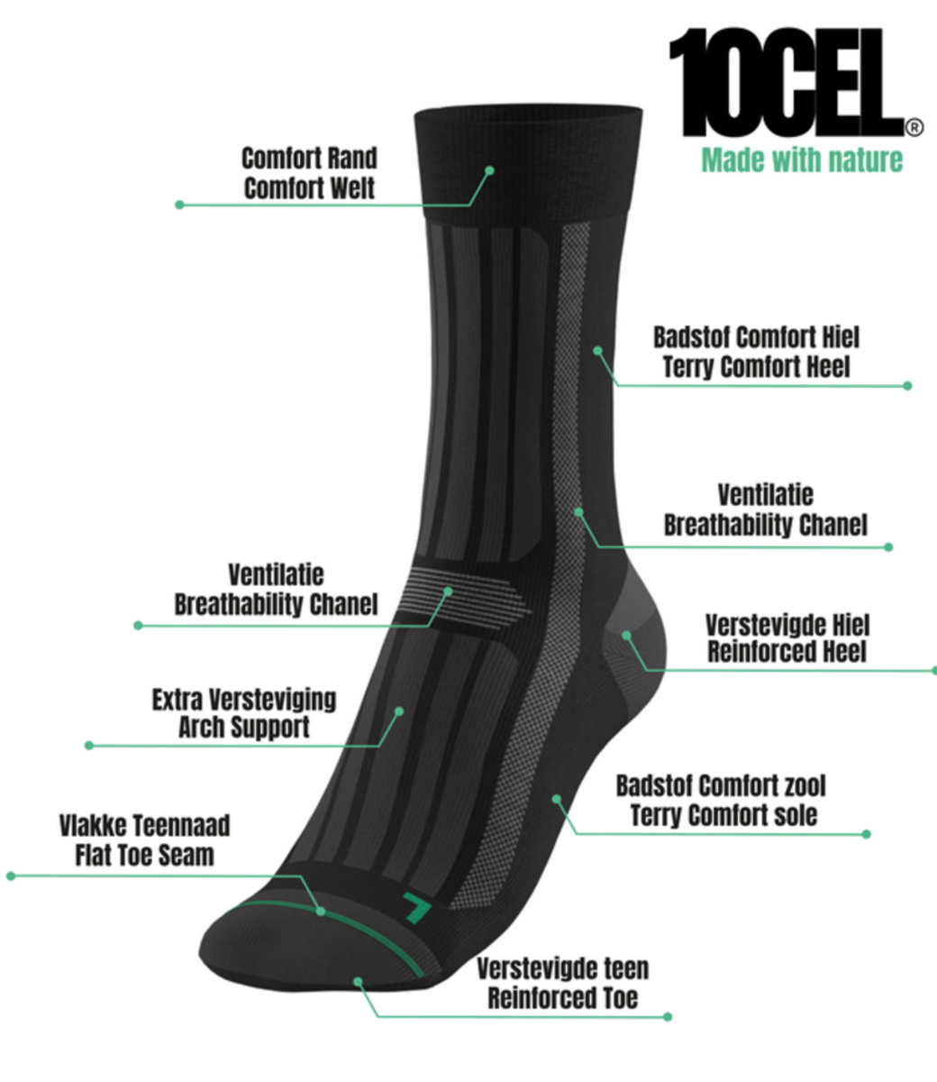 10 Cel Werksokken Quarter - Work - Goedkope heren werksokken - Sterke Tencel sokken met badstof zool 10 Cel Werksokken Quarter - Work - Goedkope heren werksokken - Sterke Tencel sokken met badstof zool