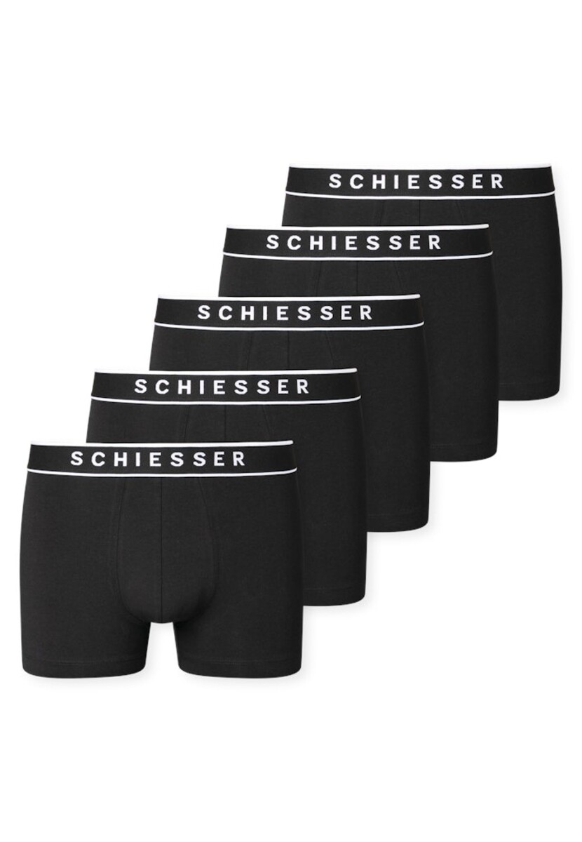Schiesser 5-pack heren boxershort 95/5 - Zwart