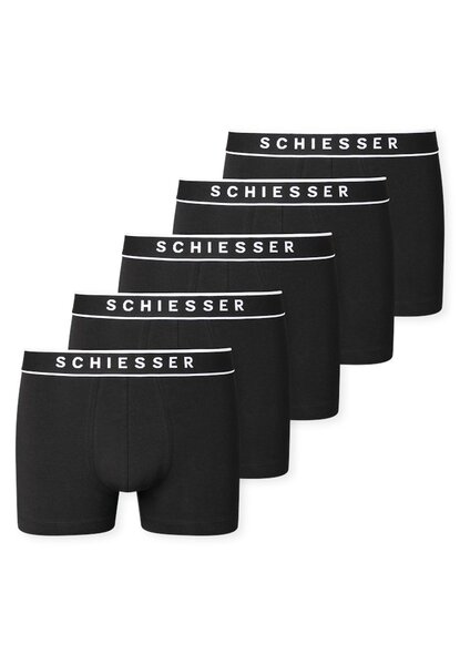 Schiesser 5-pack heren boxershort 95/5 - Zwart