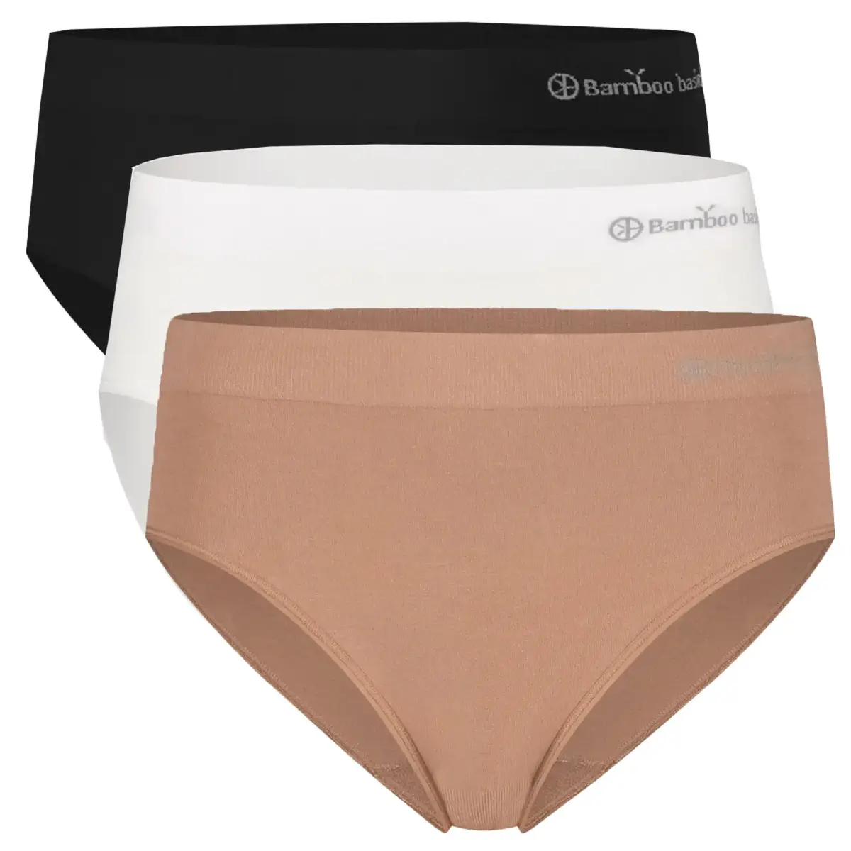 Bamboo Basics 3-pak naadloze dames slips - Belle - Taille bamboe dames onderbroek - Lekker zitten ondergoed dames