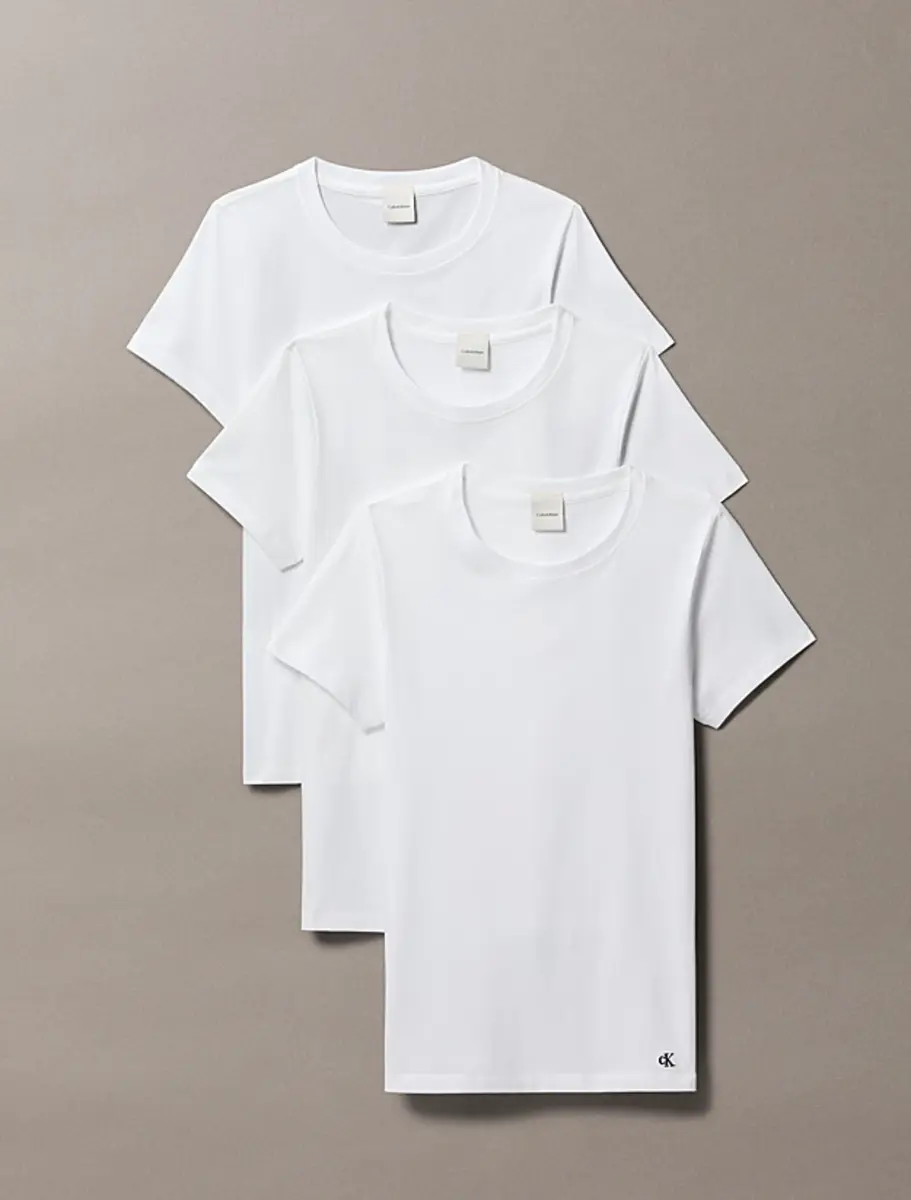 Calvin Klein 3-pack dames lounge T-shirts - Crew neck - 100%  katoenen dames ondershirts met ronde hals en korte mouw