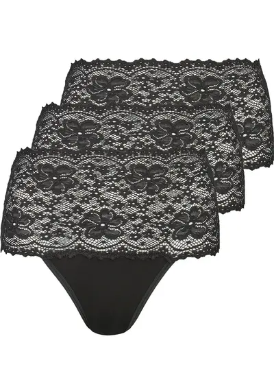 Nina von C 3- pack - dames taille slip kant - Biologisch katoen Nina von C 3- pack - dames taille slip kant - Biologisch katoen