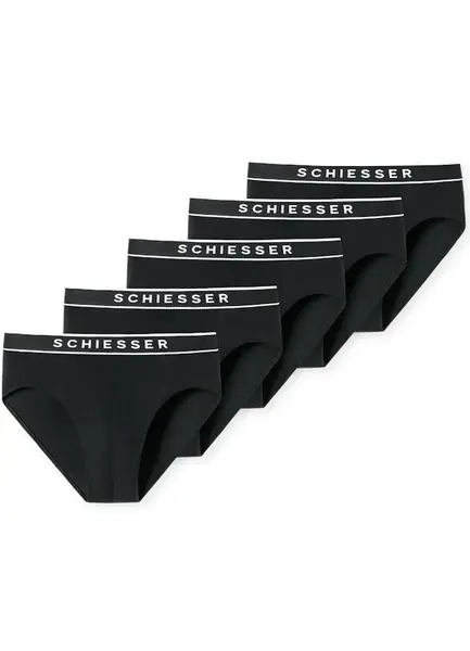 Schiesser 5-pack heren Rio slip 95/5- Zwart
