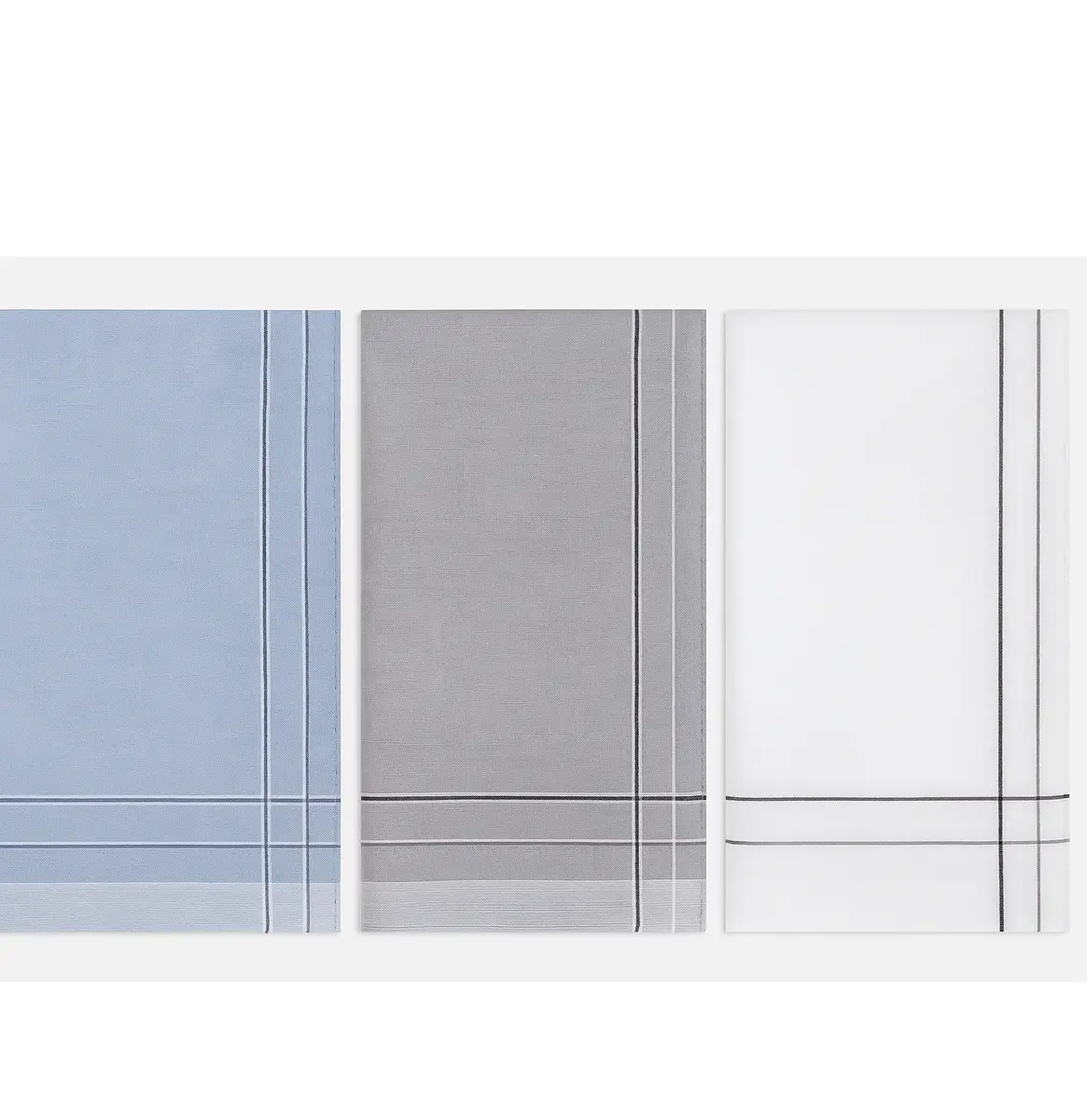 Tiseco 12 stuks Heren zakdoeken - Blue Winter - Blauwe katoenen zakdoeken - Voordeelverpakking