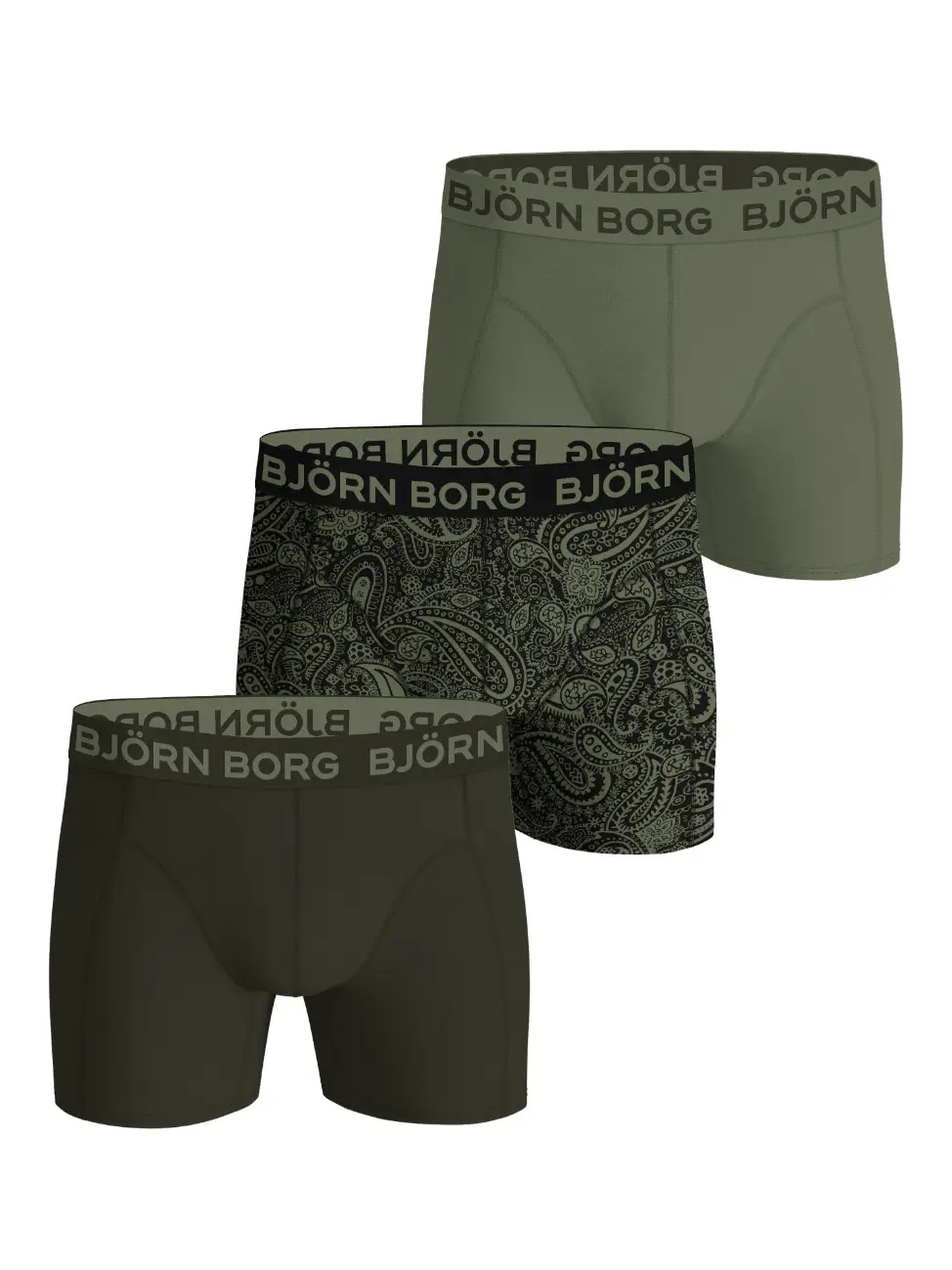 Björn Borg 3-pack heren boxershorts - Bamboe - GroenCombi Björn Borg 3-pack heren boxershorts - Bamboe - GroenCombi