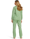 Pastunette Dames Pyjama katoen met lange mouwen - Groen