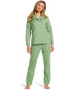 Pastunette Dames Pyjama katoen met lange mouwen - Groen