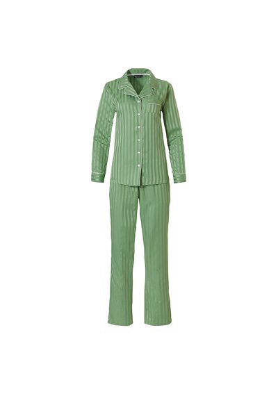 Pastunette Dames Pyjama katoen met lange mouwen - Groen Pastunette Dames Pyjama katoen met lange mouwen - Groen