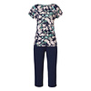Pastunette dames capri pyjama korte mouw- donkerblauw