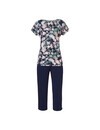 Pastunette dames capri pyjama korte mouw- donkerblauw