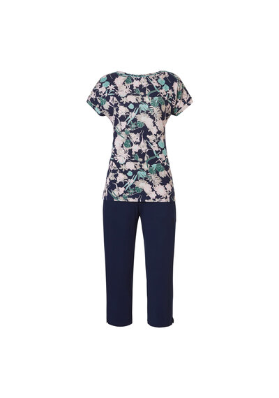 Pastunette dames capri pyjama korte mouw- donkerblauw Pastunette dames capri pyjama korte mouw- donkerblauw