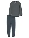 Schiesser pyjama heren Katoen lange mouw- Comfort Essentials - Zonder boordjes