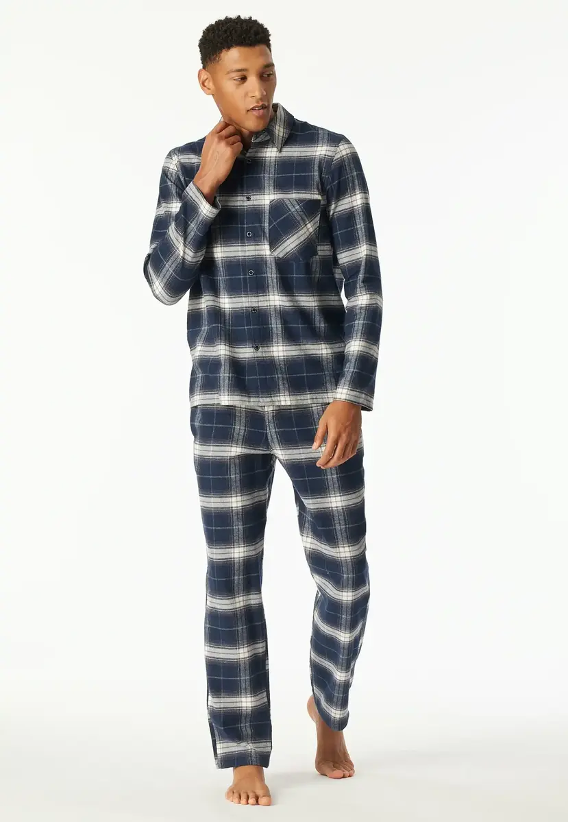 Schiesser Heren Flanellen Pyjama - Flanel - selected! Premium Warming
