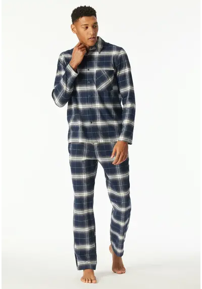 Schiesser Heren Flanellen Pyjama - Flanel - selected! Premium Warming