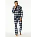Schiesser Heren Flanellen Pyjama - Flanel - selected! Premium Warming - Donkerblauw