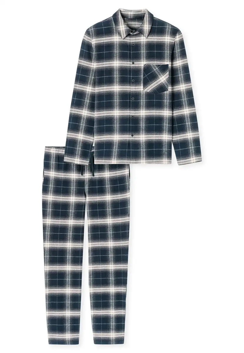 Schiesser Heren Flanellen Pyjama - Flanel - selected! Premium Warming