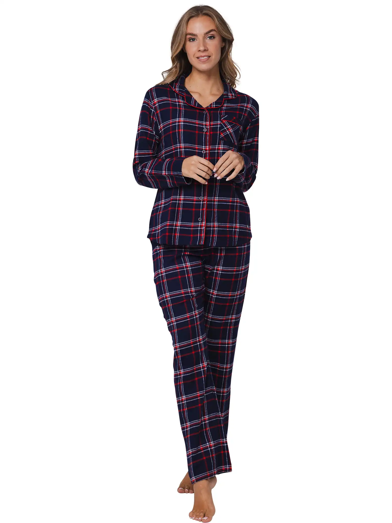 Rebelle dames pyjama Flanel - Donker Blauw
