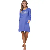 Rebelle dames nachthemd lange mouw - Blauw Rebelle dames nachthemd lange mouw - Blauw